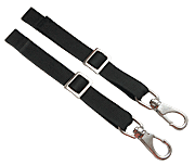 z005000<br />Karabinerband große Karabiner/Paar, schwarz oder farbig<br />Zum Anhängen weiterer Instrumente mit anderer Spielhöhe.<br/>Auf Wunsch kleinere Karabiner möglich, zB für Snare.<br />Material: Edelstahl + Stahl vernickelt<br />15,50 €<br /><br />